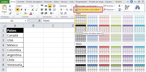 Rinc N Educativo Excel C Mo Dar Formato A La Tabla