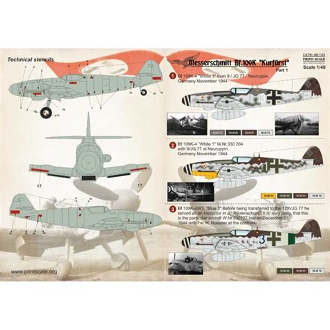 Decals Messerschmitt Bf K Kurfurst Part