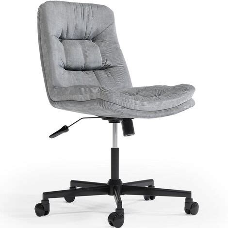 Chaise de Bureau Rembourrée Pivotante Hera Gris clair Métal