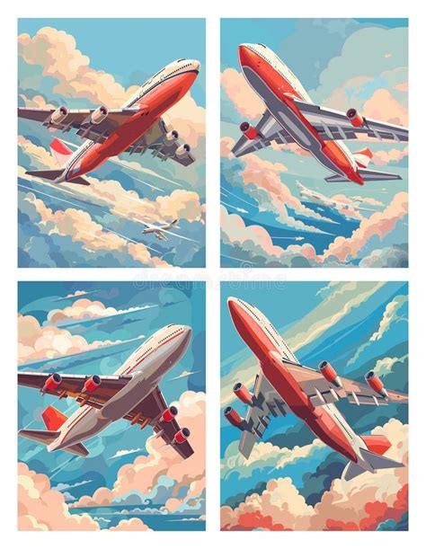 Airplane Poster. Aircraft Retro Posters, Flight Travel Aviation Sky ...