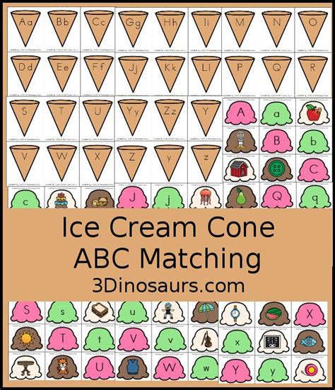 Ice Cream Cone Number Match Printable