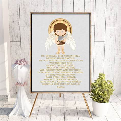 St Michael The Archangel Wall Art Etsy