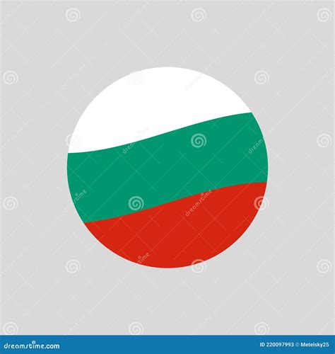 Bulgaria Circle Flag Icon Waving Bulgarian Badge Vector Illustration