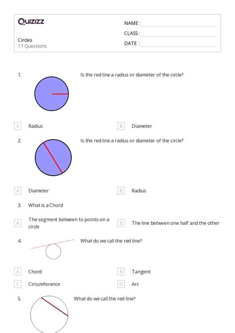 50 Circles Worksheets For 10th Class On Quizizz Free And Printable