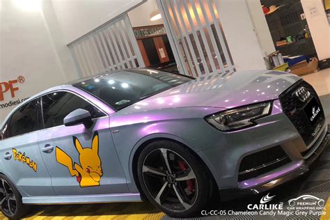 Carlike Cl Cc 05 Chameleon Candy Magic Grey Purple Vinyl Wrap Audi