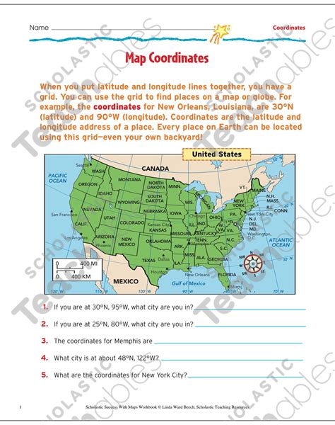 Map Coordinates: Map Skills | Printable Maps, Skills Sheets - Worksheets Library