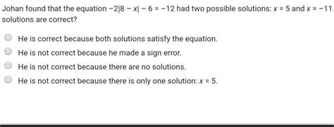 Solved 6 12 Had Two Possible Solutions X 5 And X 11