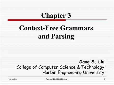 Ppt Chapter 3 Context Free Grammars And Parsing Powerpoint