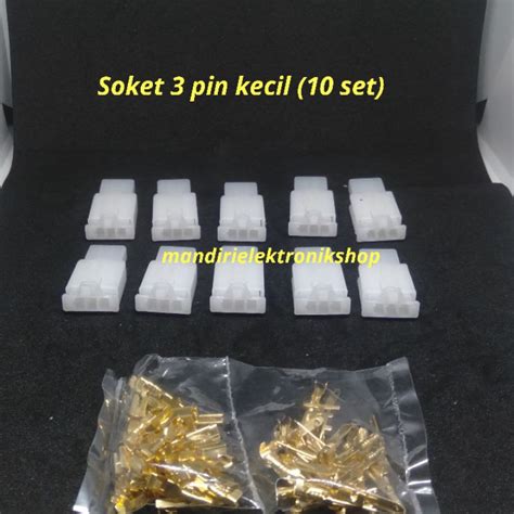 Jual Socket 3 Pin Kecil Skun Soket Motor Konektor Motor Isi 10