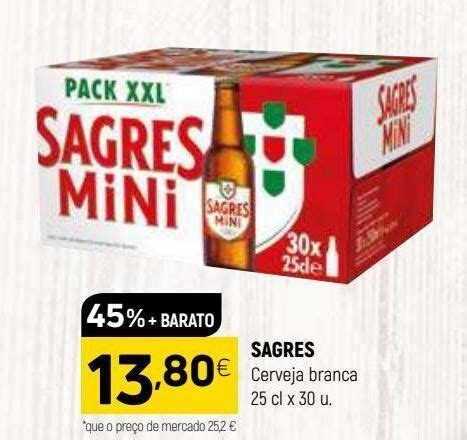 Promo O Cerveja Sagres Mini Em Coviran