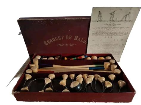 Jeu Ancien De Croquet De Table Croquet De Salon 1900 Avec Notice Eur