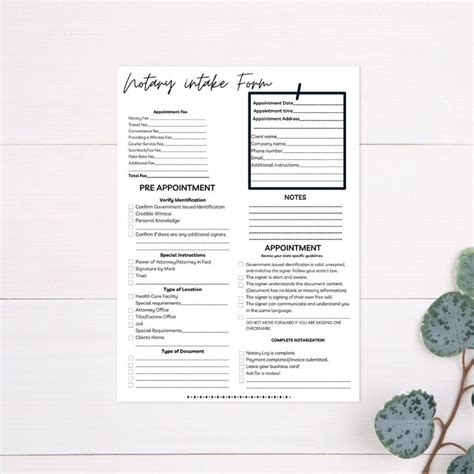 Notary Client Intake Form Etsy Canada