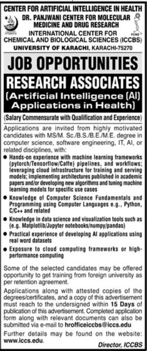 International Center For Chemical And Biological Sciences Jobs 2024 Job