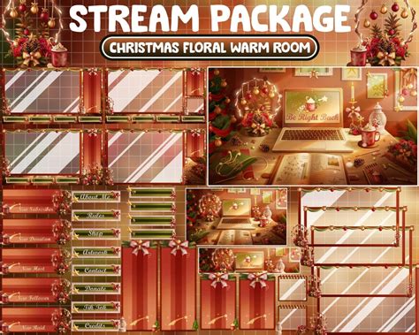 Animated Twitch Overlay Stream Package Lo Fi Aesthetic Christmas