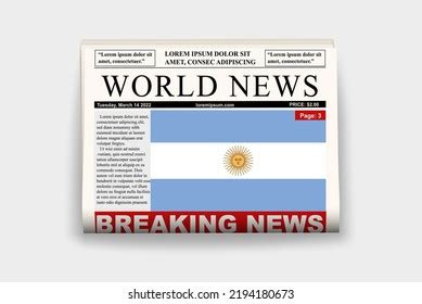 Argentina Country Newspaper Flag Breaking News Stock Vector (Royalty ...