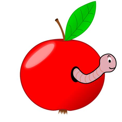 Red Apple With Worm Vector Image Free SVG