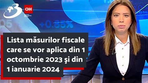 Lista măsurilor fiscale care se vor aplica din 1 octombrie 2023 şi din