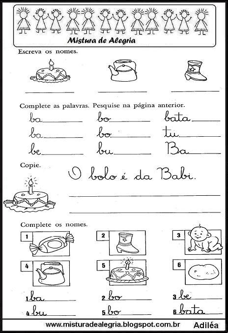 Cartilha De Alfabetiza O Pdf Fam Lias Sil Bicas Mistura De Alegria