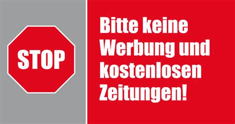 Stop Bitte Keine Werbung Und Kostenlosen Zeitungen Briefkasten