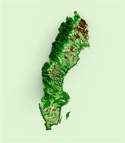 Premium Photo Sweden Topographic Map 3d Realistic Map Color 3d