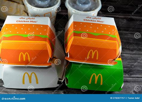 Cairo, Egypt, May 15 2023: Fast Food from McDonald S Egypt Chain ...