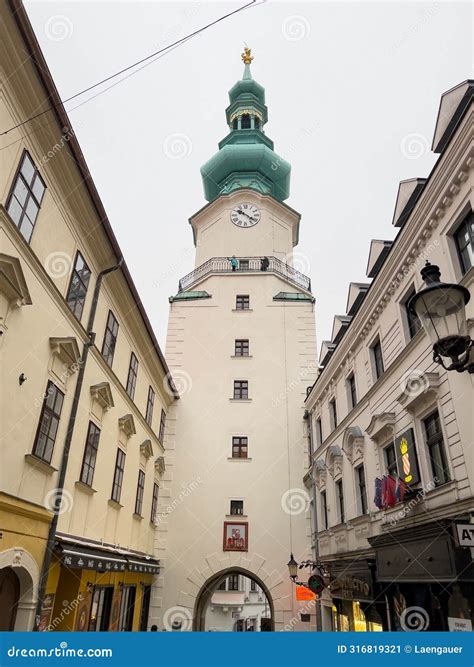 Saint Michael Gate the Historical Clock Tower and City Gate Editorial