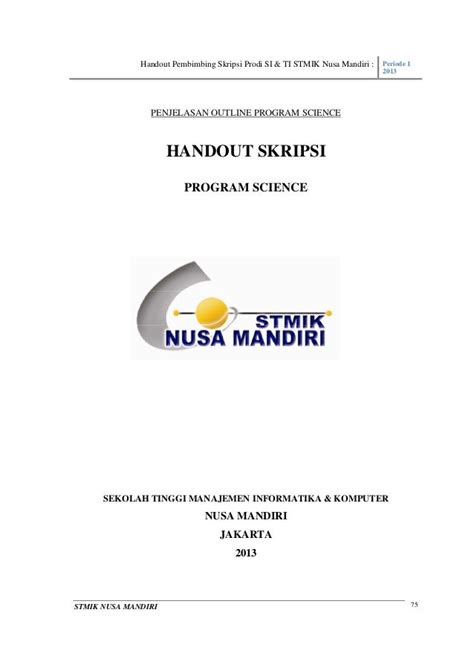 Contoh Jurnal Skripsi Stmik Nusa Mandiri Contoh 36 Riset