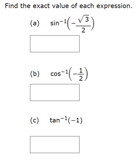 Answered Find The Exact Value Of Each Bartleby