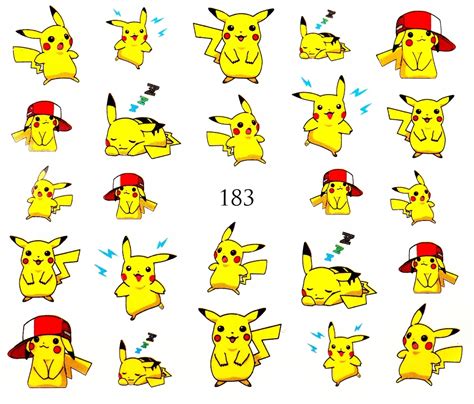 Naklejki Wodne Na Paznokcie PIKACHU POKEMON 183 11264444170