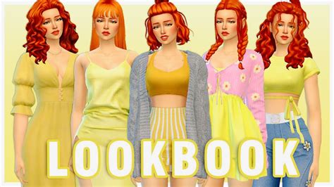 YELLOW LOOKBOOK Sims 4 Create A Sim FULL CC LIST Spring Lookbook