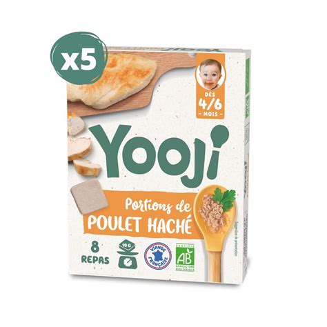 Portions de poulet haché bio pour 40 repas bébé dès 4 6 mois Greenweez