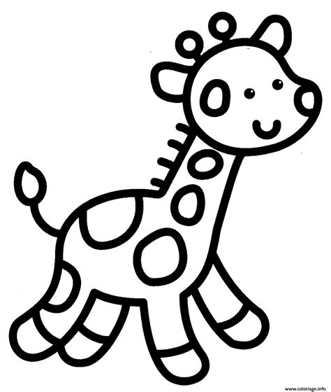 Coloriage Giraffe Facile Enfant Maternelle Dessin Facile Imprimer