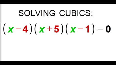 Solving Third Degree Cubic Equations With Factoring Youtube