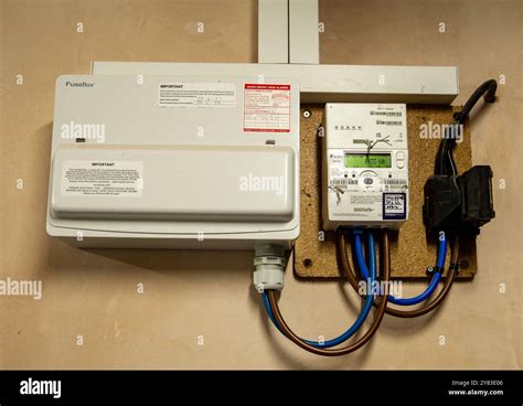 electric meter  fuse box installed   wall  monitoring