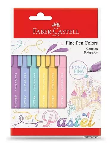 Juego de bolígrafos pastel Faber Castell Fine Pen con 6 colores pastel