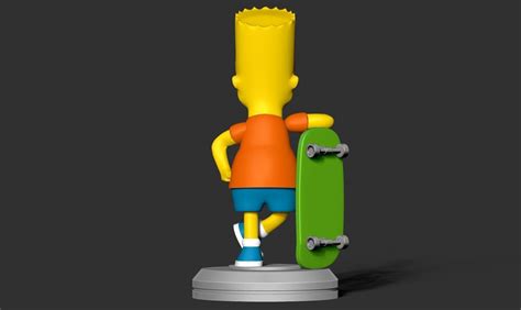 Bart skateboarding 3D model 3D printable | CGTrader