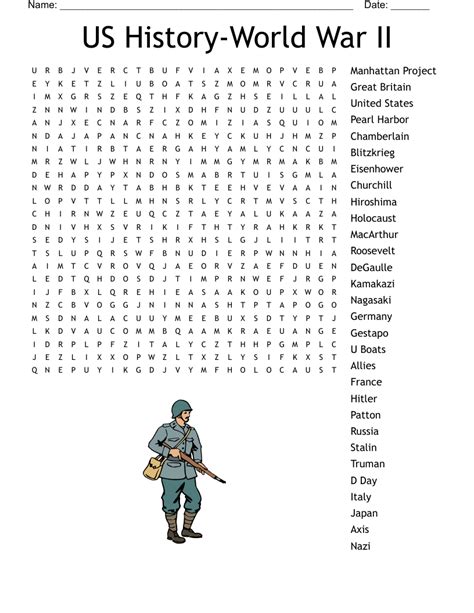 World War 2 Word Search Word Search Printable