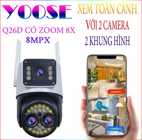 Camera Yoosee Ip 2 Mắt Trong Nhà Xem 2 Màn Hình Cùng Lúc Độ Phân Giải