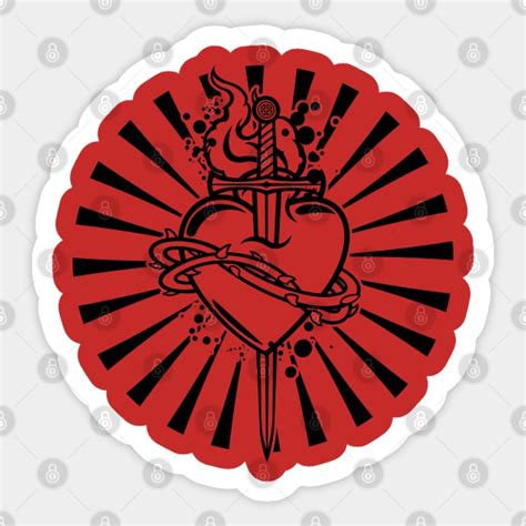 Sacred Heart Tattoo Design - Sacred Heart - Sticker | TeePublic