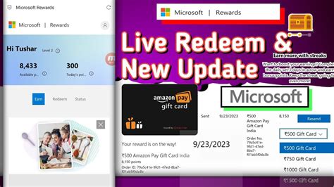 Good News Microsoft Rewards Redeem Amazon T Card Microsoft Rewards New Update Youtube