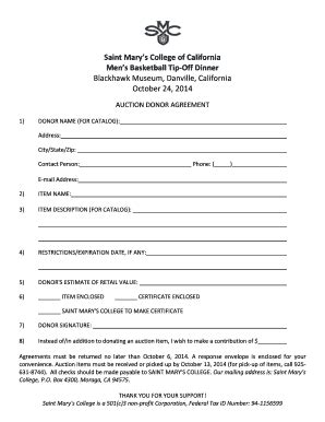 Fillable Online Stmarys Ca Saint Mary S College Of California Men S