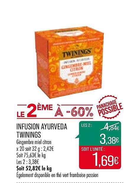 Offre Infusion Ayurveda Twinings Chez Match