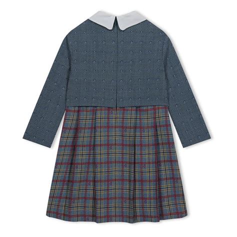 GUCCI | Girls Pleated Herringbone Dress | Kids | Multi 4804 | Flannels