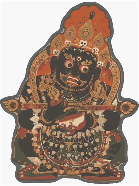 1623 Mahakala Illustration Hindu Sikhism Buddhist Relgion Art Sticker