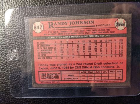 1989 TOPPS 647 RANDY JOHNSON ROOKIE CARD RC EXPOS MARINERS HOF EBay