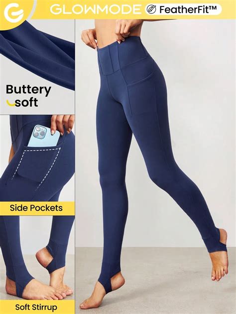 glowmode  featherfit  lies corset effect waist stirrup leggings
