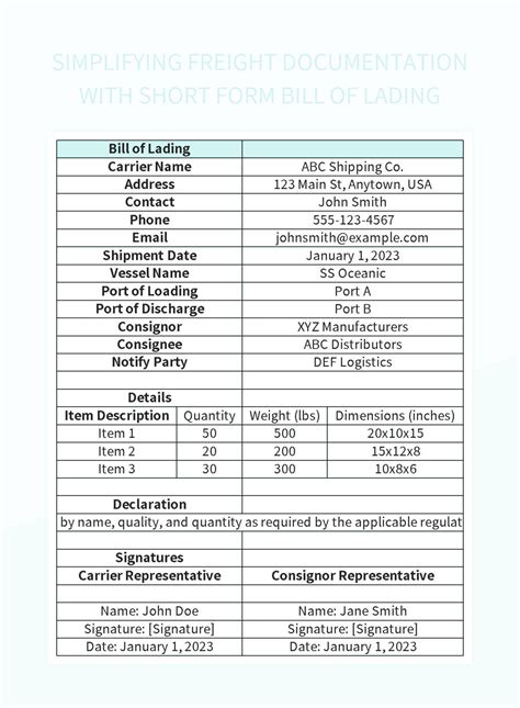 Free Short Form Templates For Google Sheets And Microsoft Excel