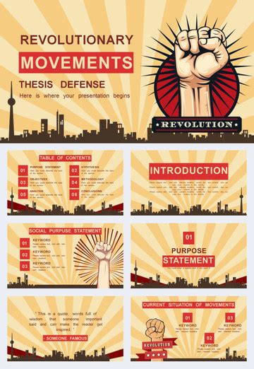 Revolutionary Movements Presentation Powerpoint Pptx Template Free