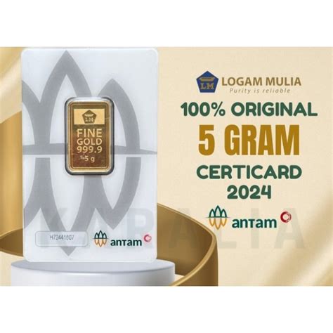 Jual Emas Antam 5 Gram Certicard Certieye Logam Mulia LM Antam Shopee