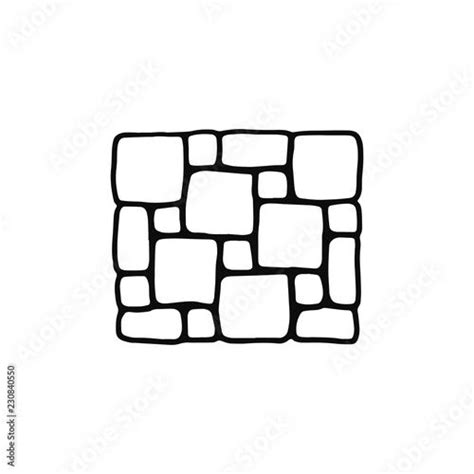 A Black And White Drawing Of A Brick Wall With Squares In The Shape Of